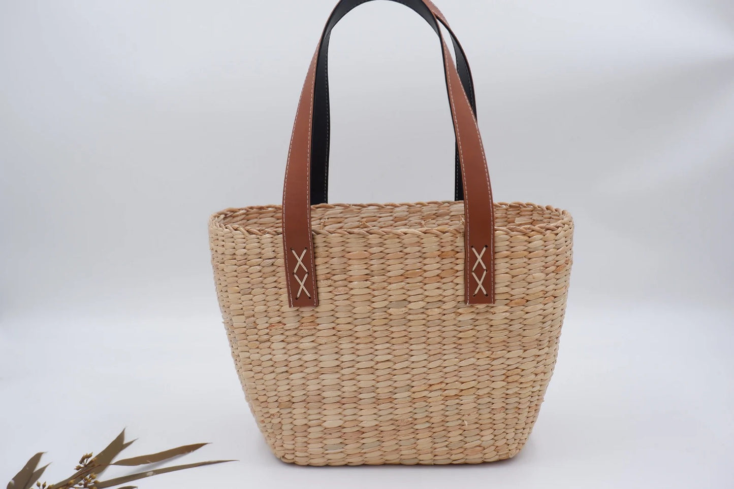 Natural bamboo woven bag with a simple design