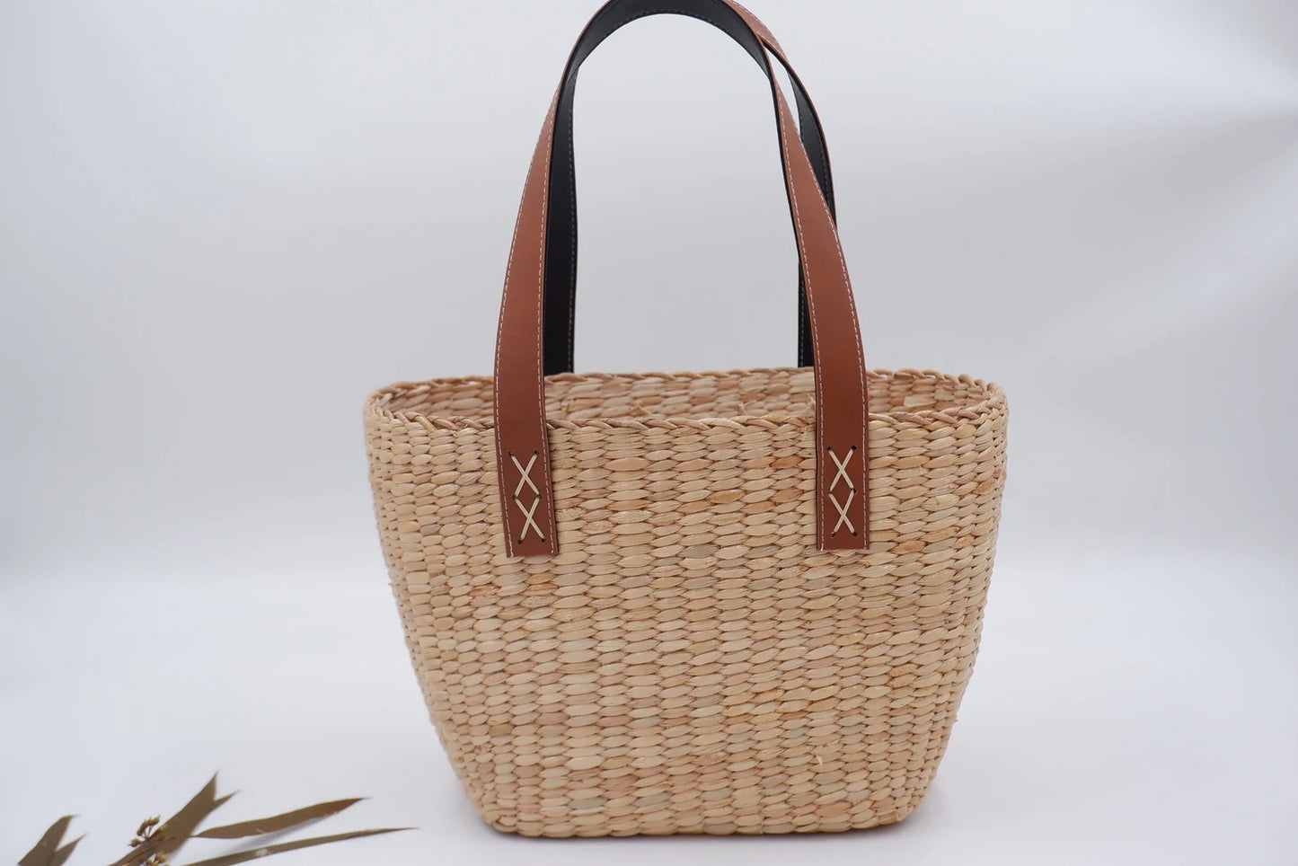 Natural bamboo woven bag with a simple design