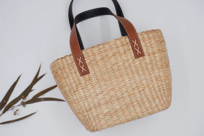 Natural bamboo woven bag with a simple design